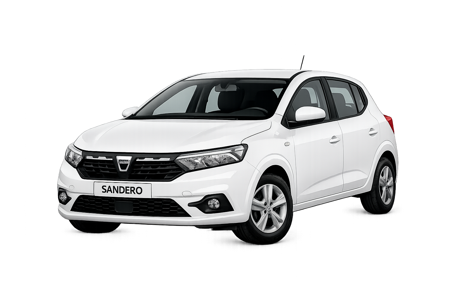 White Dacia Sandero Hire Car